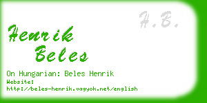 henrik beles business card